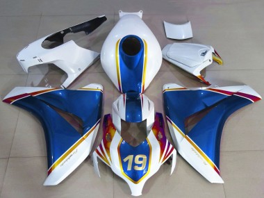 Cheap 2008-2011 Honda CBR1000RR Motorcycle Fairings - White Blue Yellow Red 19
