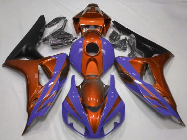Cheap 2006-2007 Honda CBR1000RR Motorcycle Fairings - Orange Blue Matte Black