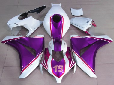 Cheap 2008-2011 Honda CBR1000RR Motorcycle Fairings - White Glossy Purple Pink 19