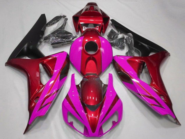 2006-2007 Honda CBR1000RR Motorcycle Fairings - Red Pink Matte Black