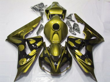 Cheap 2006-2007 Honda CBR1000RR Motorcycle Fairings - Glossy Yellow Glossy Black Flame