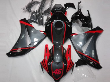 Cheap 2008-2011 Honda CBR1000RR Motorcycle Fairings - Grey Red Matte Black Motul 46