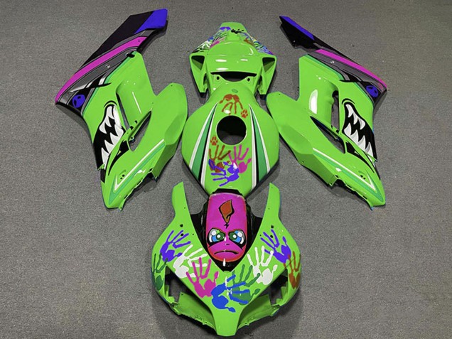 2004-2005 Honda CBR1000RR Motorcycle Fairings - Green Purple Blue Black Shark
