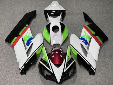 Cheap 2004-2005 Honda CBR1000RR Motorcycle Fairings - White Green Red Glossy Black Star