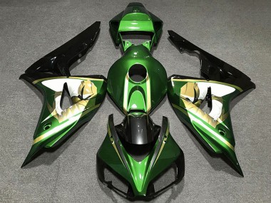 Cheap 2006-2007 Honda CBR1000RR Motorcycle Fairings - Green White Gold Glossy Black