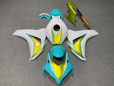 Cheap 2008-2011 Honda CBR1000RR Motorcycle Fairings - White Light Blue Gold