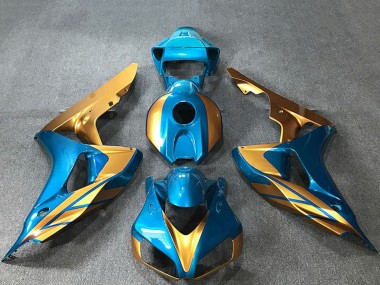 Cheap 2006-2007 Honda CBR1000RR Motorcycle Fairings - Light Blue Gold