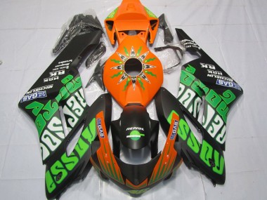 Cheap 2004-2005 Honda CBR1000RR Motorcycle Fairings - Orange Green Matte Black Rossi