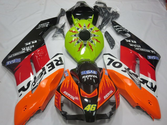 2004-2005 Honda CBR1000RR Motorcycle Fairings - Lime Green Orange White Red Glossy Black Rossi Repsol
