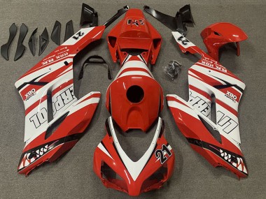 Cheap 2004-2005 Honda CBR1000RR Motorcycle Fairings - White Red Liverpool 21