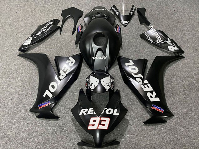 2012-2016 Honda CBR1000RR Motorcycle Fairings - Matte Black White Repsol HRC 93