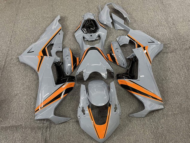 2017-2023 Honda CBR1000RR Motorcycle Fairings - Nardo Grey with Orange Stripe