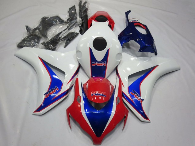 2008-2011 Honda CBR1000RR Motorcycle Fairings - White Blue Red HRC OEM Style