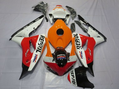 Cheap 2006-2007 Honda CBR1000RR Motorcycle Fairings - Orange White Red Glossy Black Repsol HRC