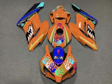 Cheap 2004-2005 Honda CBR1000RR Motorcycle Fairings - Orange Blue Black Shark