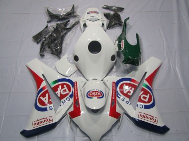 Cheap 2008-2011 Honda CBR1000RR Motorcycle Fairings - White Red Blue Pata Castrol Tonello