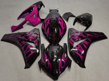 Cheap 2008-2011 Honda CBR1000RR Motorcycle Fairings - Glossy Black Pink Flame