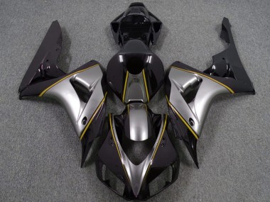 Cheap 2006-2007 Honda CBR1000RR Motorcycle Fairings - Silver Yellow Glossy Black Pinstripe