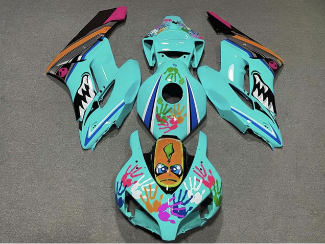 2004-2005 Honda CBR1000RR Motorcycle Fairings - Teal Blue Orange Pink Black Shark