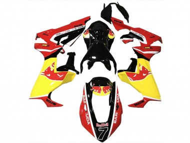 Cheap 2017-2023 Honda CBR1000RR Motorcycle Fairings - Glossy Black Yellow Red Bull