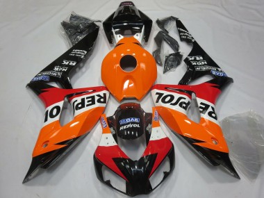Cheap 2006-2007 Honda CBR1000RR Motorcycle Fairings - Orange White Red Glossy Black Repsol