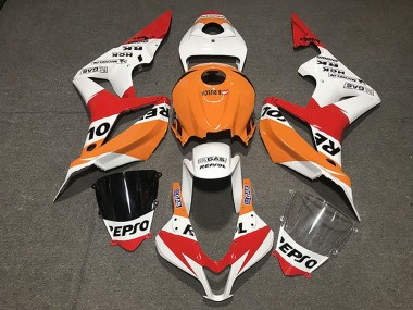 Cheap 2007-2008 Honda CBR600RR Motorcycle Fairing - Orange White Red Glossy Black Repsol Style