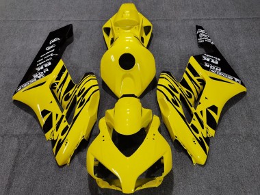 Cheap 2004-2005 Honda CBR1000RR Motorcycle Fairings - Yellow Glossy Black Flame