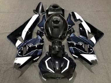 Cheap 2013-2023 Honda CBR600RR Motorcycle Fairings - Black Carbon Fiber White Blue Bull