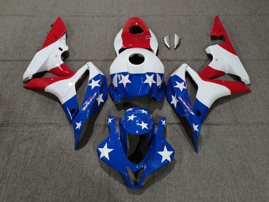 Cheap 2007-2008 Honda CBR600RR Motorcycle Fairings - White Blue Red American Flag