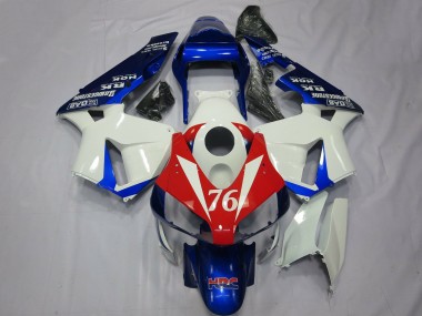 Cheap 2003-2004 Honda CBR600RR Motorcycle Fairings - White Red Blue HRC 76