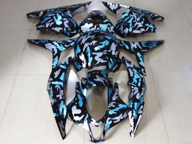 Cheap 2009-2012 Honda CBR600RR Motorcycle Fairings - White Blue Camouflage
