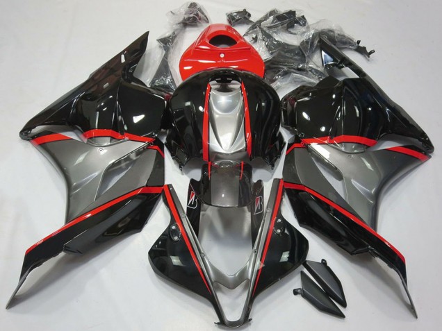 2009-2012 Honda CBR600RR Motorcycle Fairings - Red Grey Glossy Black