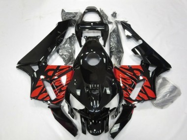 Cheap 2005-2006 Honda CBR600RR Motorcycle Fairings - Glossy Black and Tribal Red