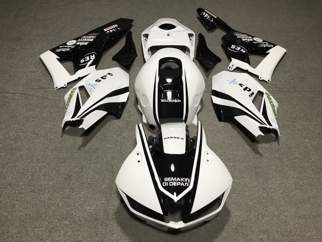 2013-2023 Honda CBR600RR Motorcycle Fairings - White Glossy Black