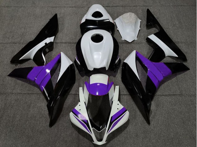 2007-2008 Honda CBR600RR Motorcycle Fairings - White Purple Glossy Black