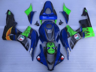 Cheap 2007-2008 Honda CBR600RR Motorcycle Fairings - Blue Green Glossy Black Shark