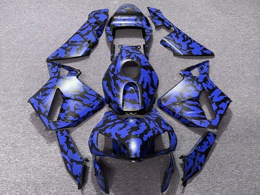 Cheap 2003-2004 Honda CBR600RR Motorcycle Fairings - Blue Black Camouflage