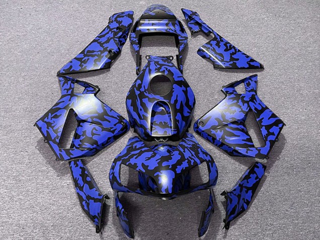 2003-2004 Honda CBR600RR Motorcycle Fairings - Blue Black Camouflage
