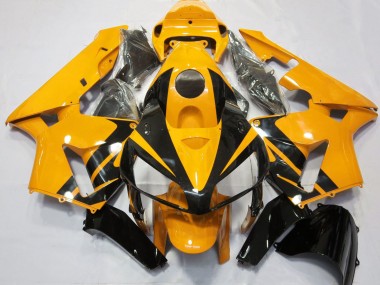 Cheap 2005-2006 Honda CBR600RR Motorcycle Fairings - Bright Orange Glossy Black Design