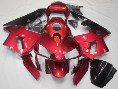 Cheap 2003-2004 Honda CBR600RR Motorcycle Fairing Kits - Red Glossy Black