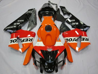Cheap 2005-2006 Honda CBR600RR Motorcycle Fairing - Orange White Red Glossy Black Repsol