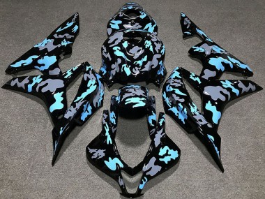 Cheap 2007-2008 Honda CBR600RR Motorcycle Fairings - Blue Grey Camouflage