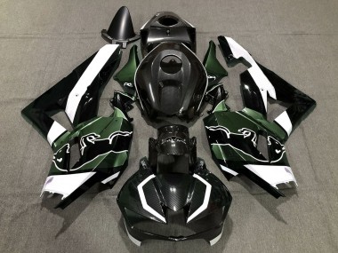 Cheap 2013-2023 Honda CBR600RR Motorcycle Fairings - Black Carbon Fiber White Green Bull