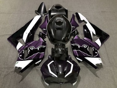 Cheap 2013-2023 Honda CBR600RR Motorcycle Fairings - Black Carbon Fiber White Purple Bull