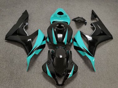 Cheap 2007-2008 Honda CBR600RR Motorcycle Fairings - Cyan Blue Glossy Black