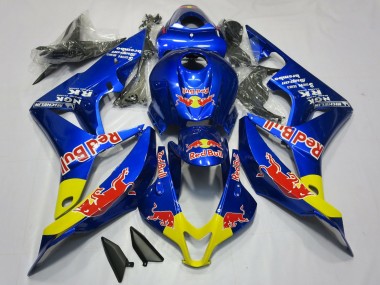Cheap 2007-2008 Honda CBR600RR Motorcycle Fairings - Blue Yellow Red Bull