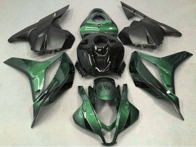 2009-2012 Honda CBR600RR Motorcycle Fairing - Green Glossy Black OEM Style