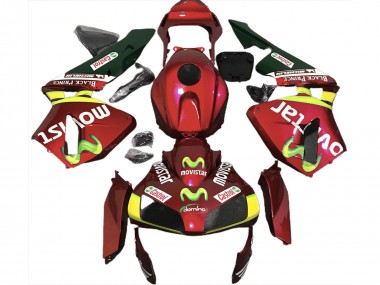 Cheap 2003-2004 Honda CBR600RR Motorcycle Fairings - Red Yellow Green MoviStar