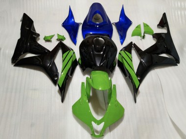 Cheap 2007-2008 Honda CBR600RR Motorcycle Fairings - Blue Green Glossy Black