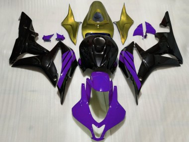 Cheap 2007-2008 Honda CBR600RR Motorcycle Fairings - Gold Purple Glossy Black